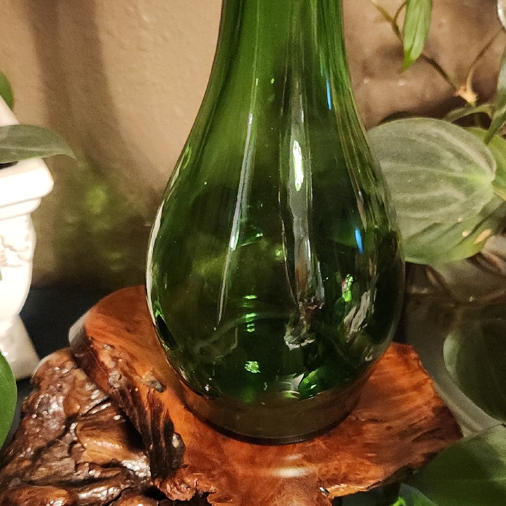 Duraglas RARE 1962 Green Decorative Bottles with Wooden Tops - Picture 9 of 12